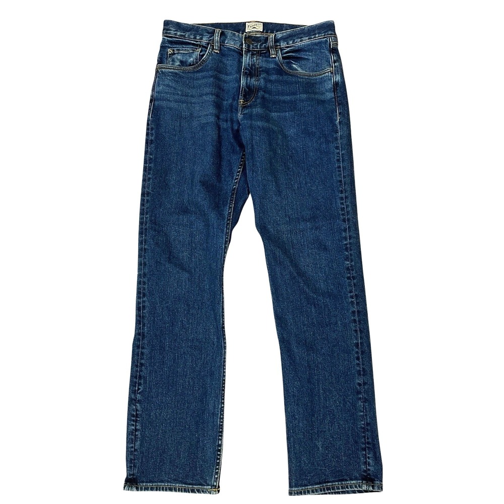Faherty Organic Cotton Jeans Mens 30 (Fits 31x30) Medium Wash Blue Denim
